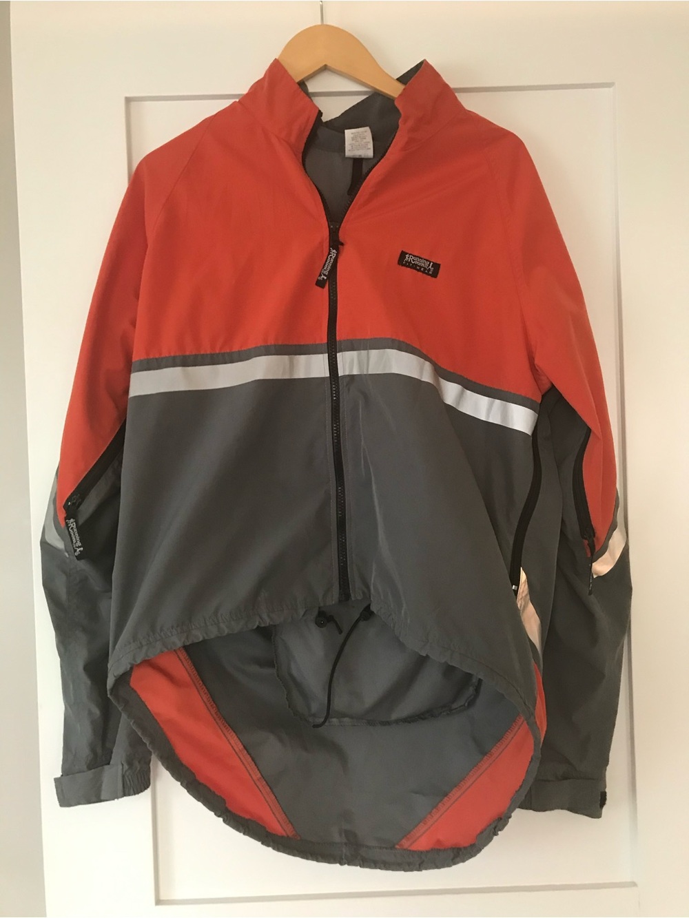 Running Room Unisex Reflective Orange & Gray Jacket